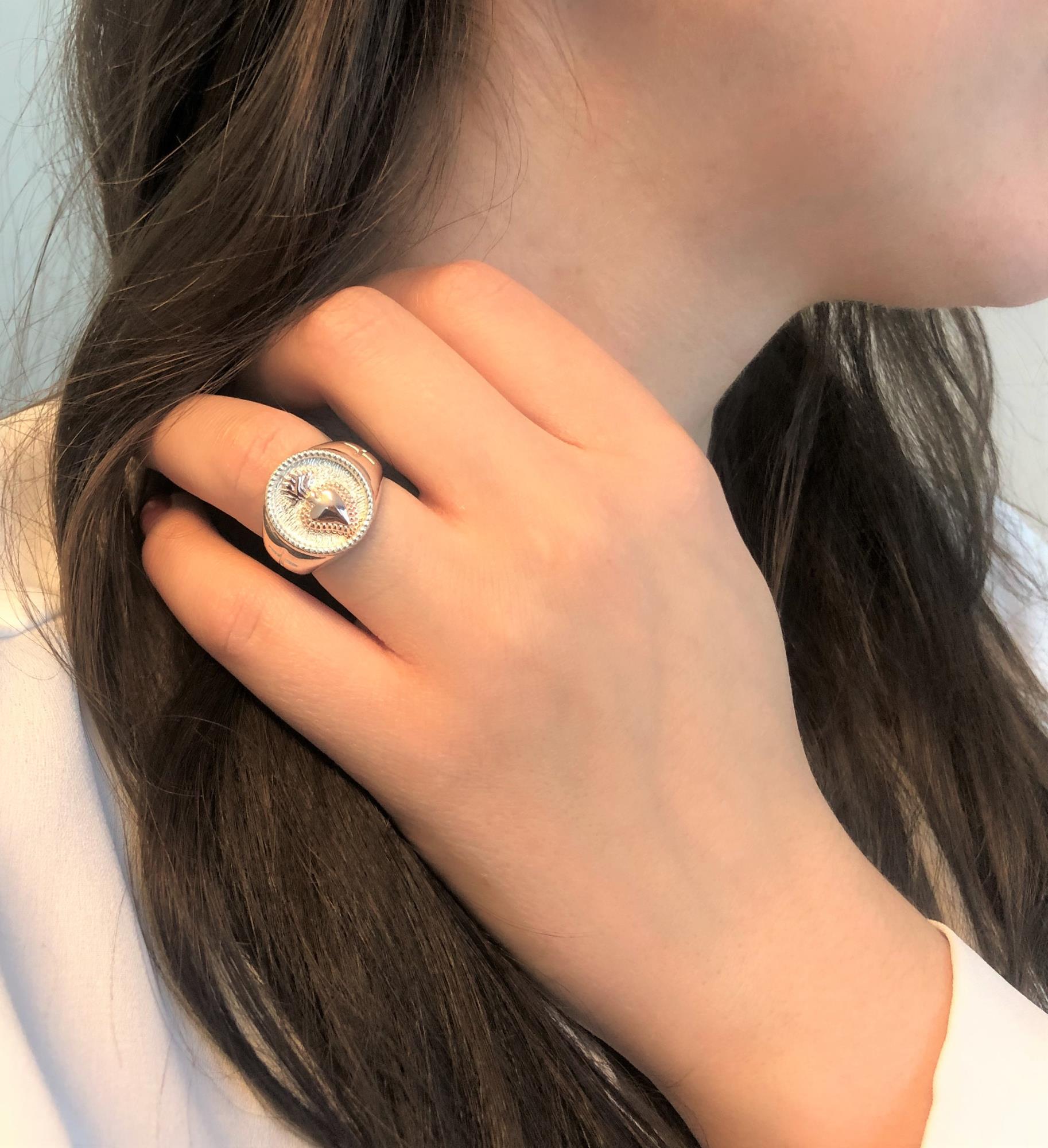 Silver design ring with zircons - CUORI MILANO