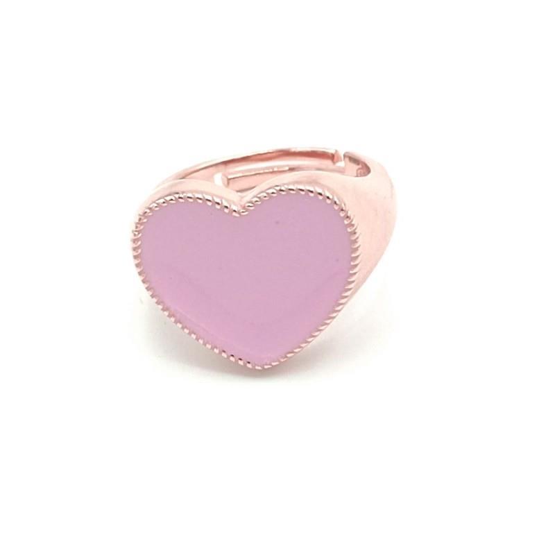 Bon Bon ring in silver and pink enamel - CUORI MILANO