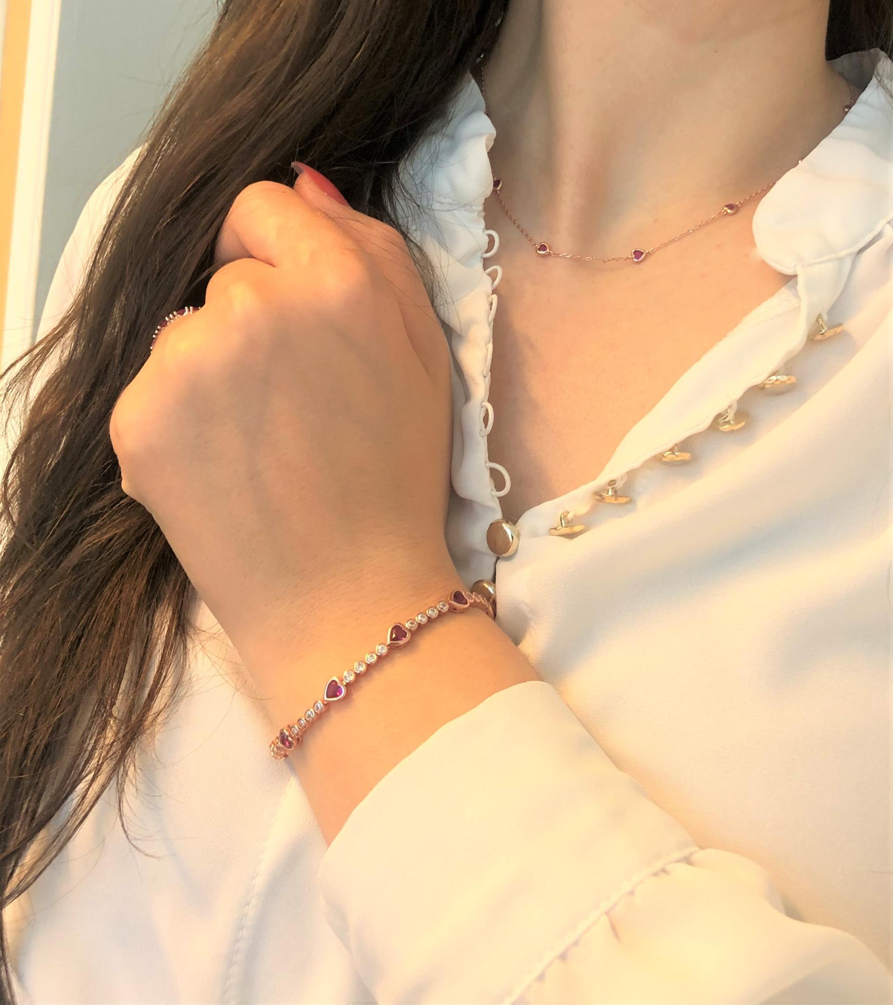 Rose silver bracelet with hearts - CUORI MILANO