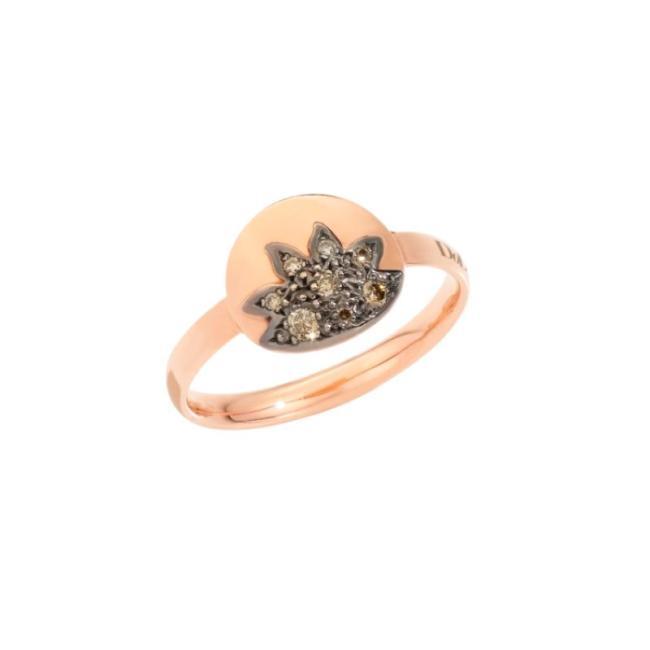 Moon & Sun ring in 9kt rose gold and diamonds - DODO