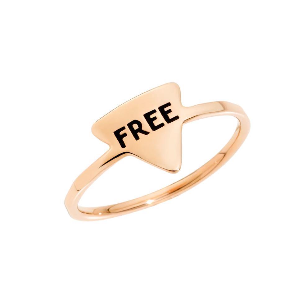 Gold ring with Free writing - DODO