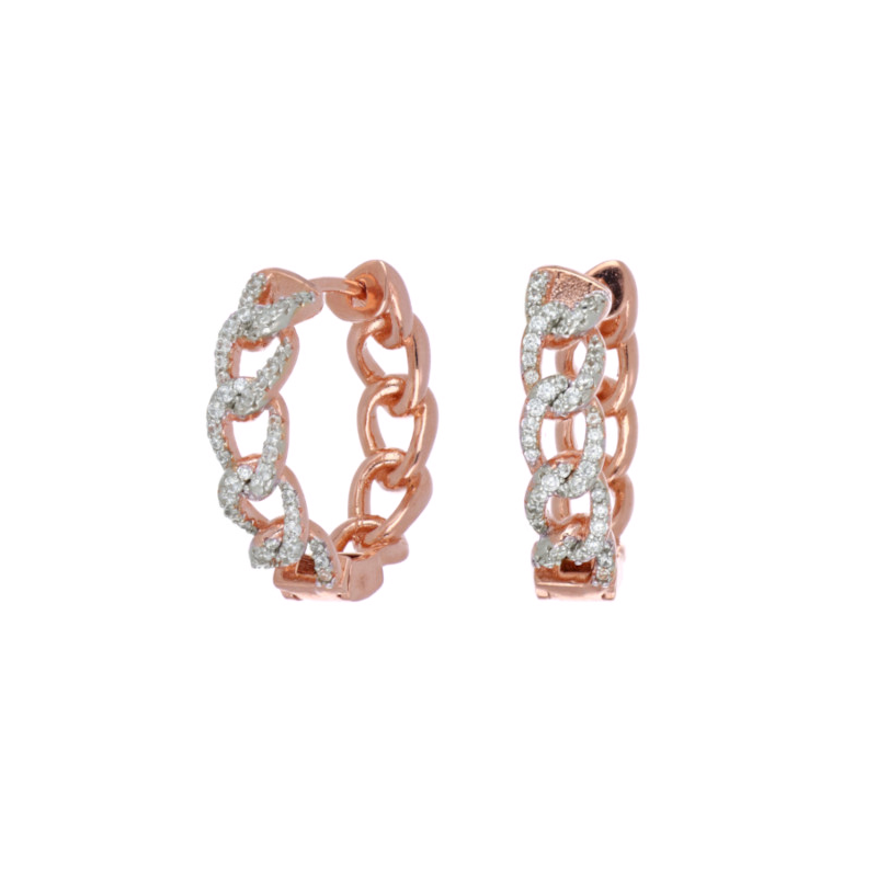 Golden Hour hoop earrings in silver and white zircons - CUORI MILANO