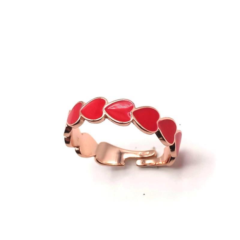 Self-Love silver ring with red enamel  - CUORI MILANO