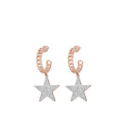 Superstar hoop earrings in silver and white zircons - CUORI MILANO
