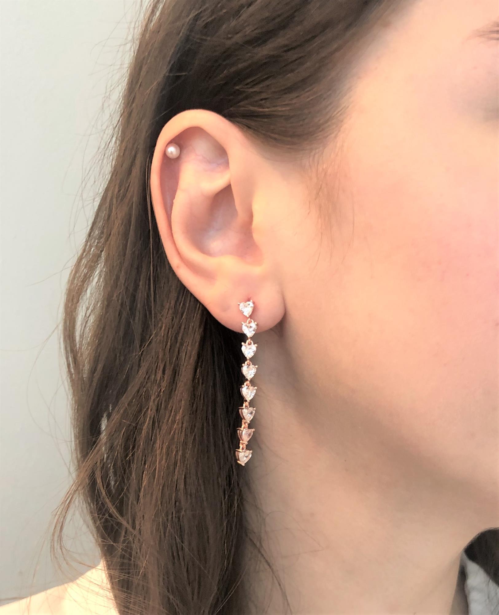 Rose silver earrings with zircons - CUORI MILANO