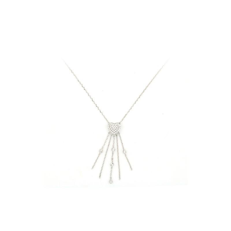 Coachella silver necklace with white cubic zirconia  - CUORI MILANO