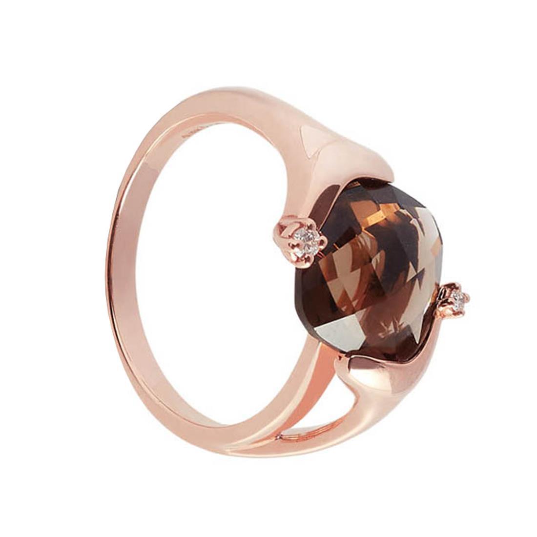 Ring with smoky quartz and diamonds - ALFIERI & ST. JOHN