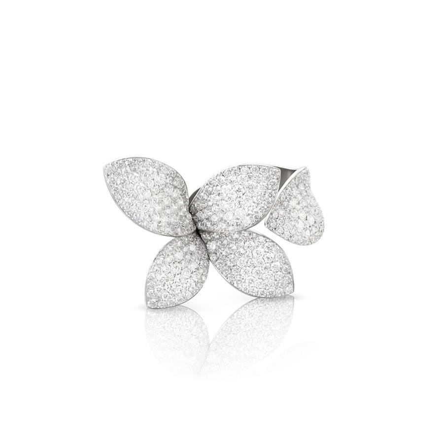 Five-leaf Secret Gardens ring in white gold and diamonds - PASQUALE BRUNI
