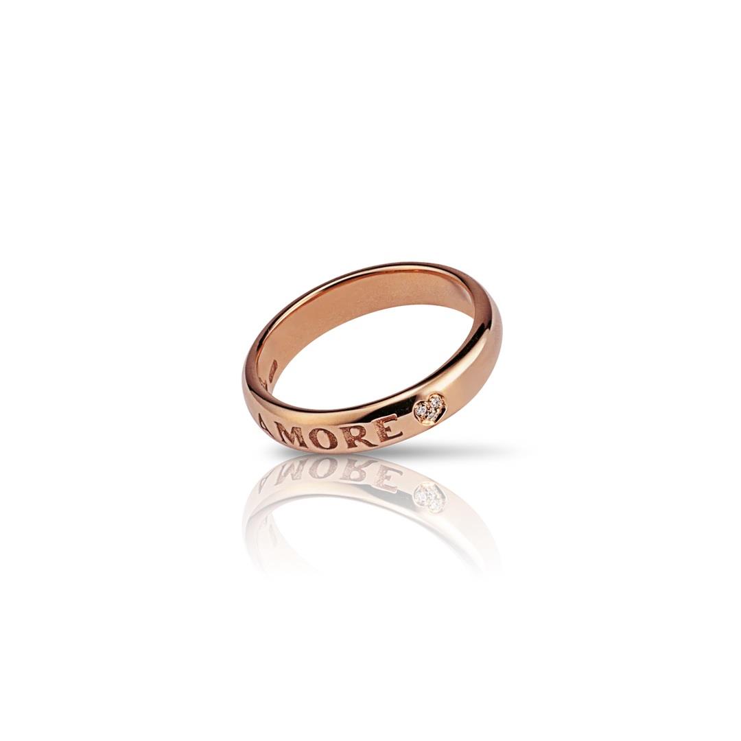 Promise of Love ring in red gold and diamonds - PASQUALE BRUNI