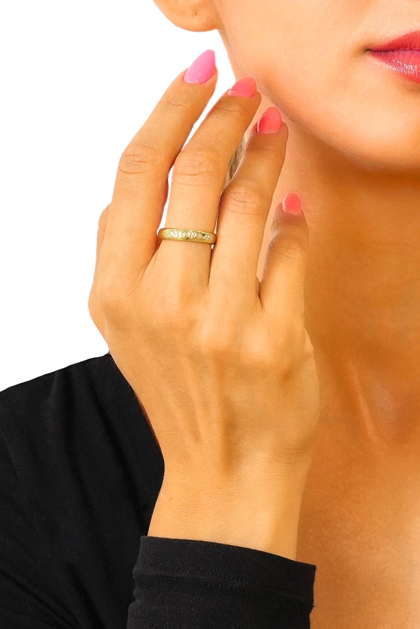 Anello fedina Promessa d'Amore in oro giallo e diamanti - PASQUALE BRUNI