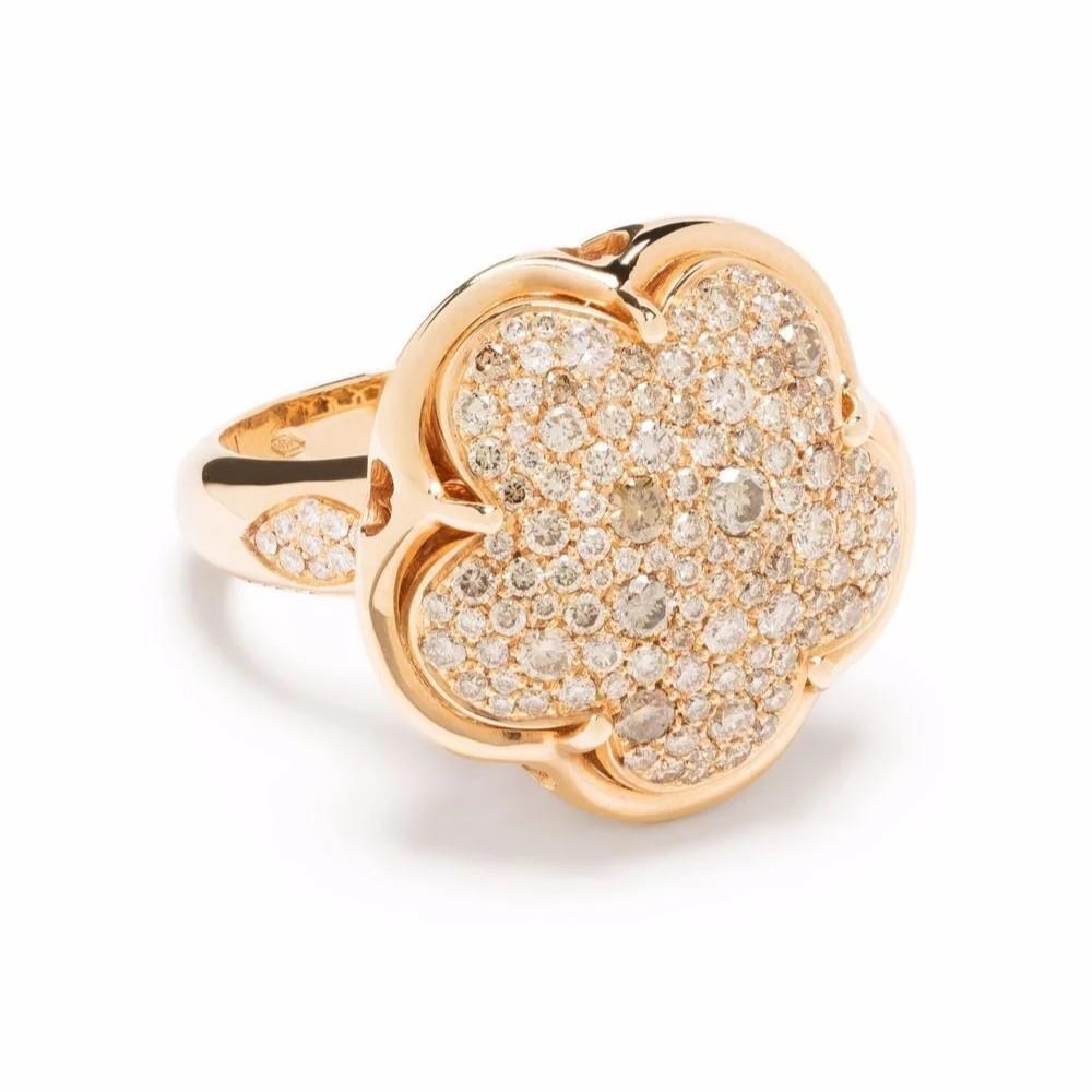 Bon Ton ring in red gold and diamonds - PASQUALE BRUNI