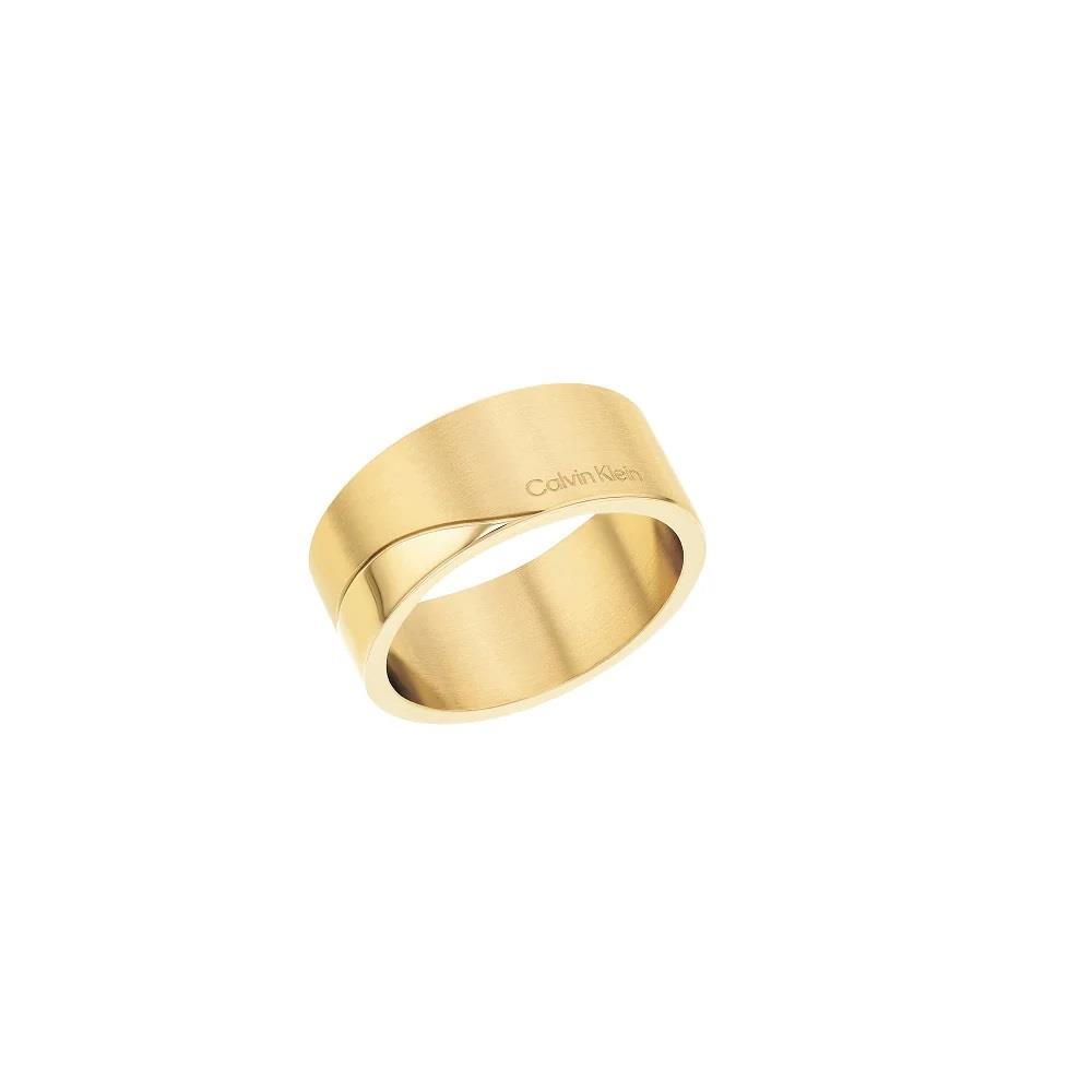 Anillo de mujer con banda de acero dorado - CALVIN KLEIN