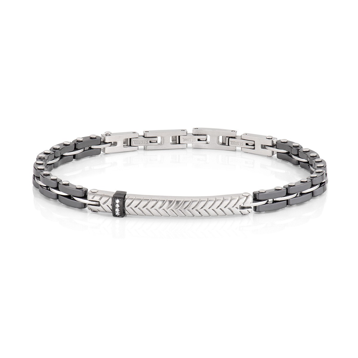 Pulsera de acero con circonitas - AMEN