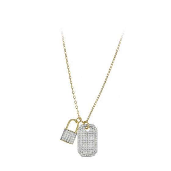 Golden silver necklace with pendant - CUORI MILANO