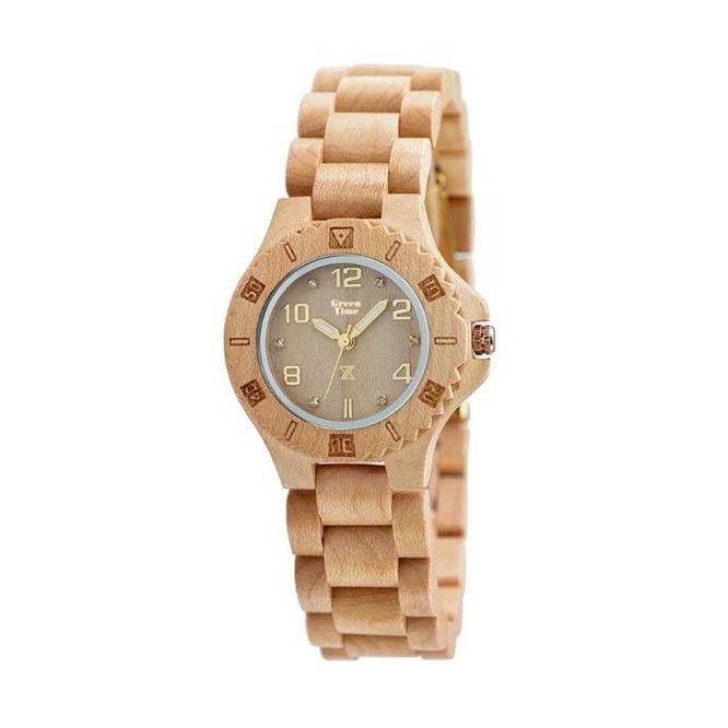 Women's wooden watch, 36 mm case - GREEN TIME