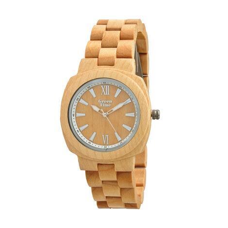 Women's wooden watch, 36 mm case - GREEN TIME