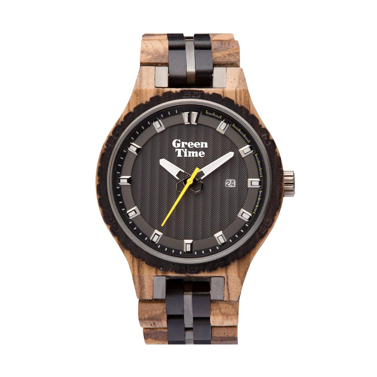 Reloj de madera para hombre, caja de 43 mm. - GREEN TIME