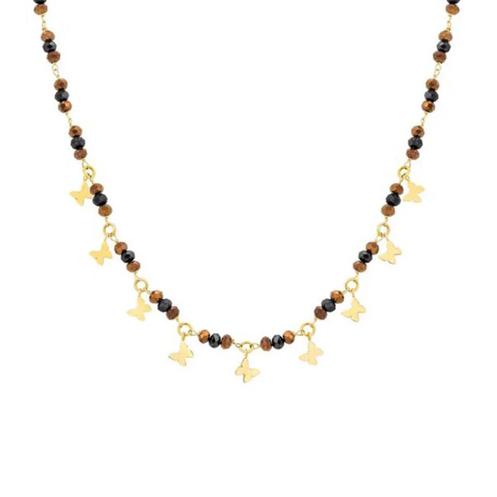 Mon Amour necklace in golden steel with butterflies - NOMINATION