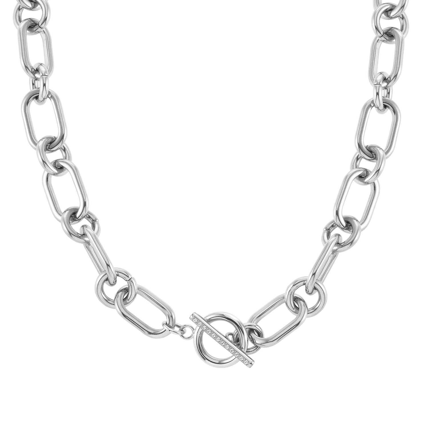 Drusilla chain necklace in steel with white zircons - NOMINATION