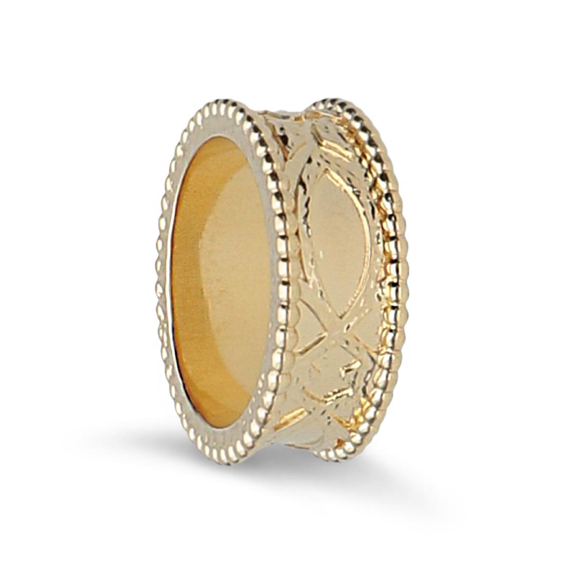 18kt Gold Plated Bronze Ring with Designs - TOSCANA BY ETRUSCA