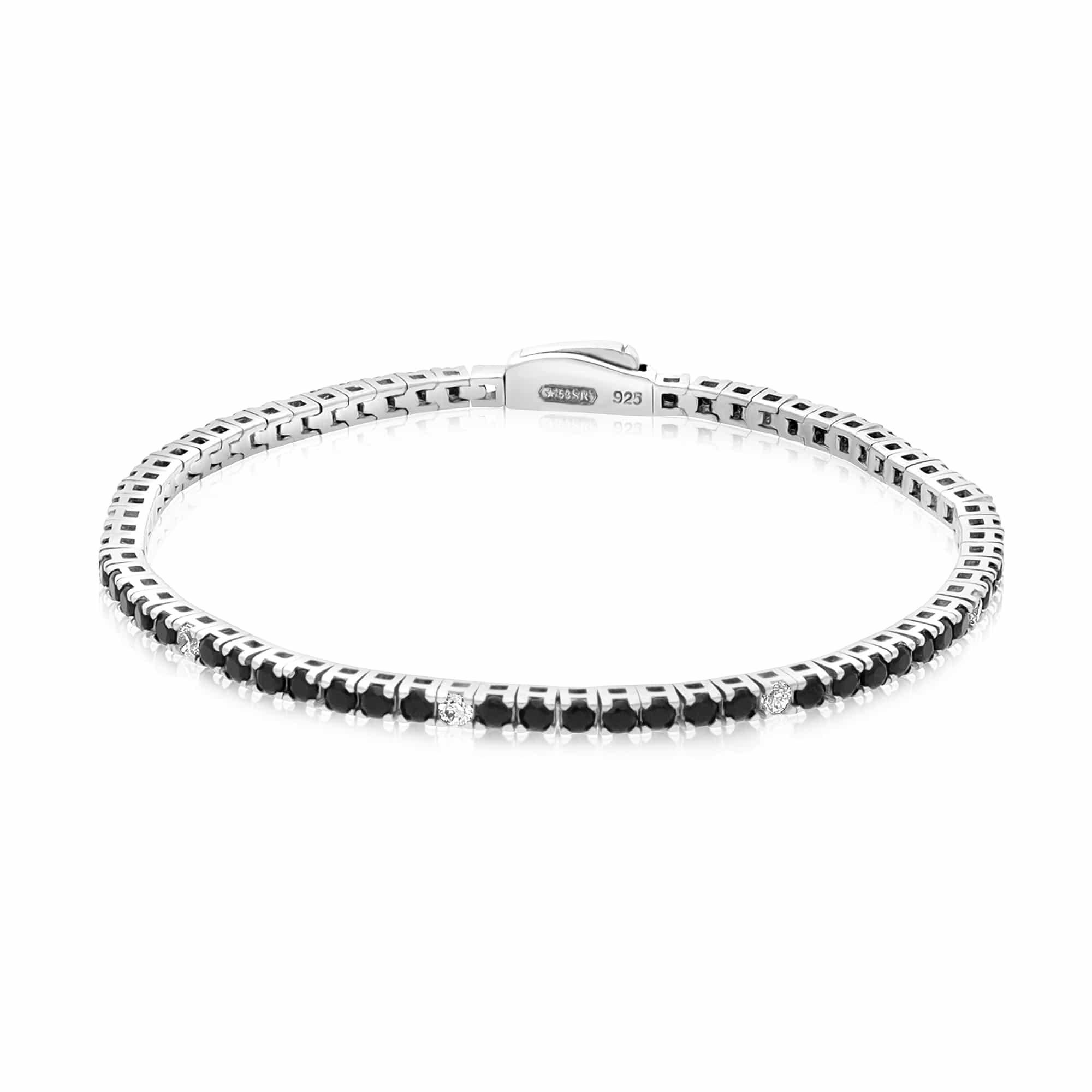 Silver tennis bracelet with cubic zirconia - LUXURY MILANO