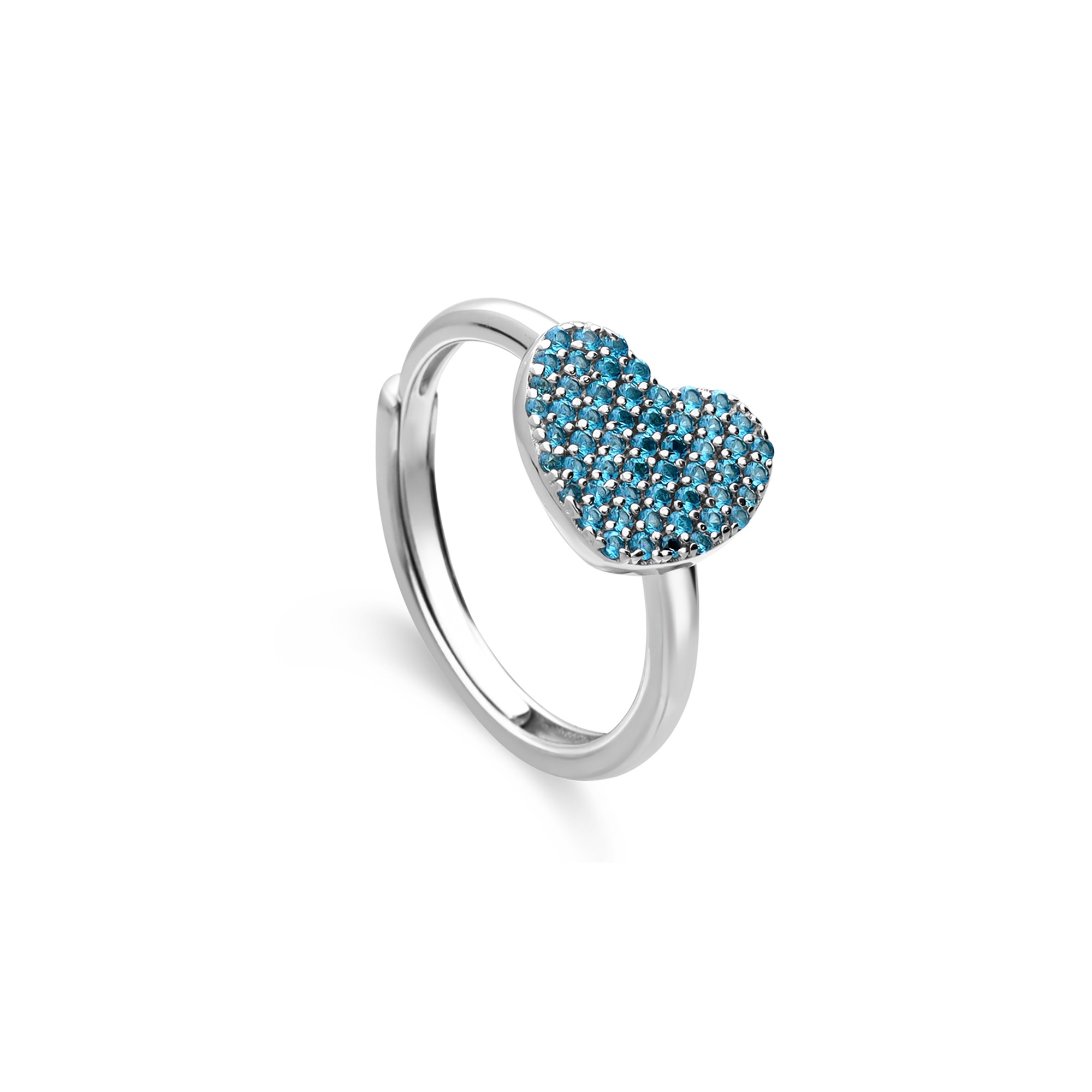 Anillo de plata con pavé de zircones verdes. - ALFIERI & ST. JOHN 925