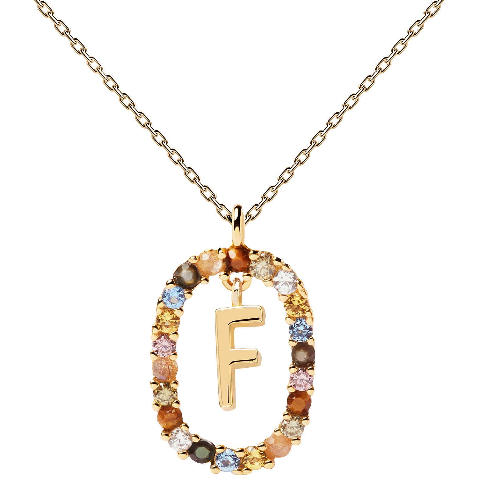New Letters F necklace in silver - PDPAOLA