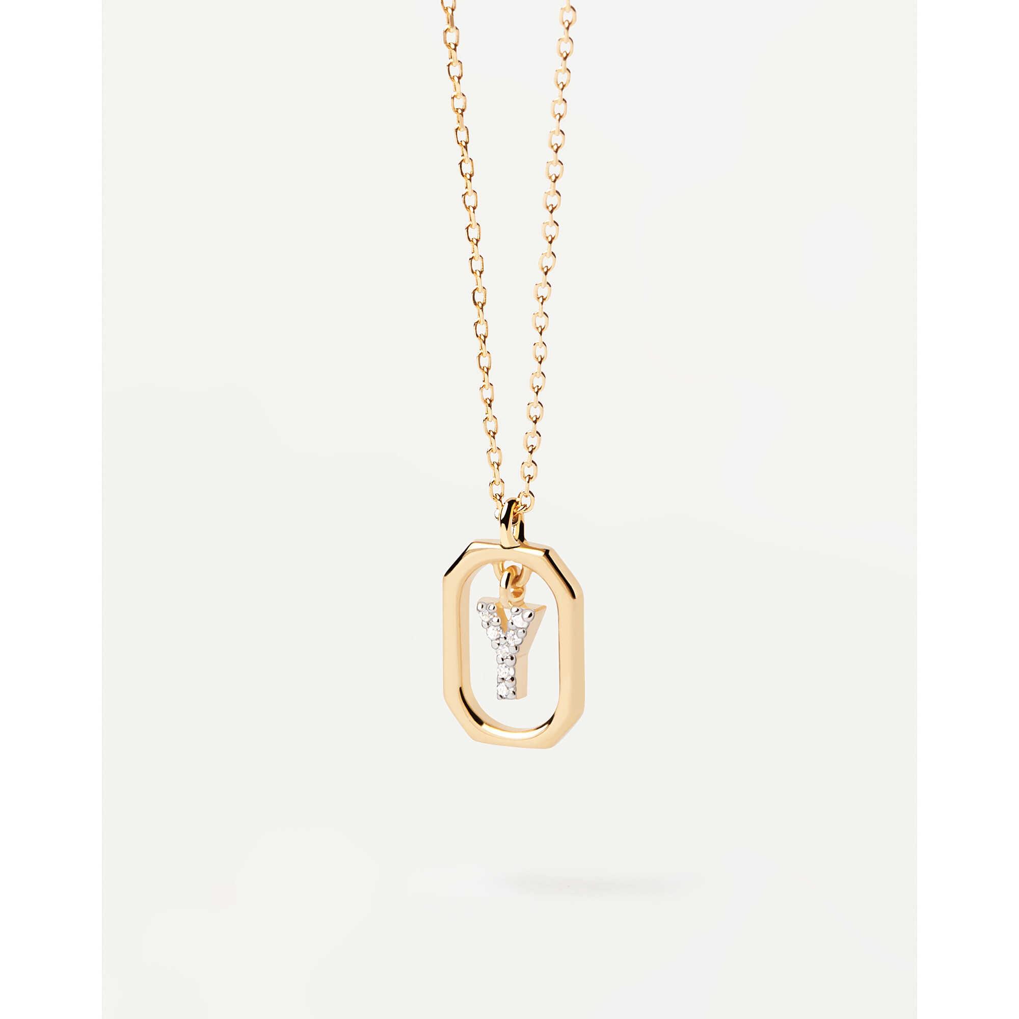 Mini Letters Y necklace in silver - PDPAOLA