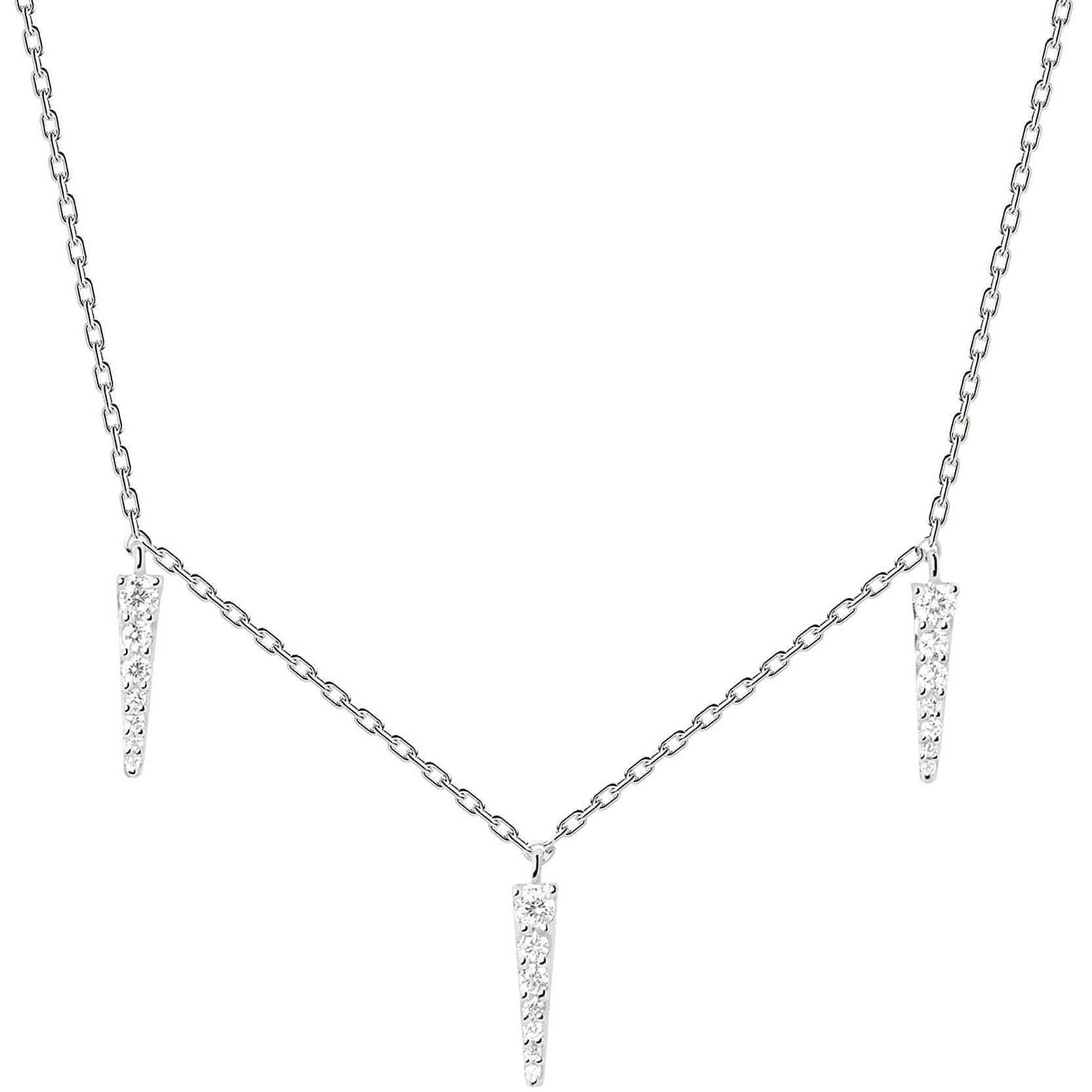 Essentials necklace in silver with zircons - PDPAOLA