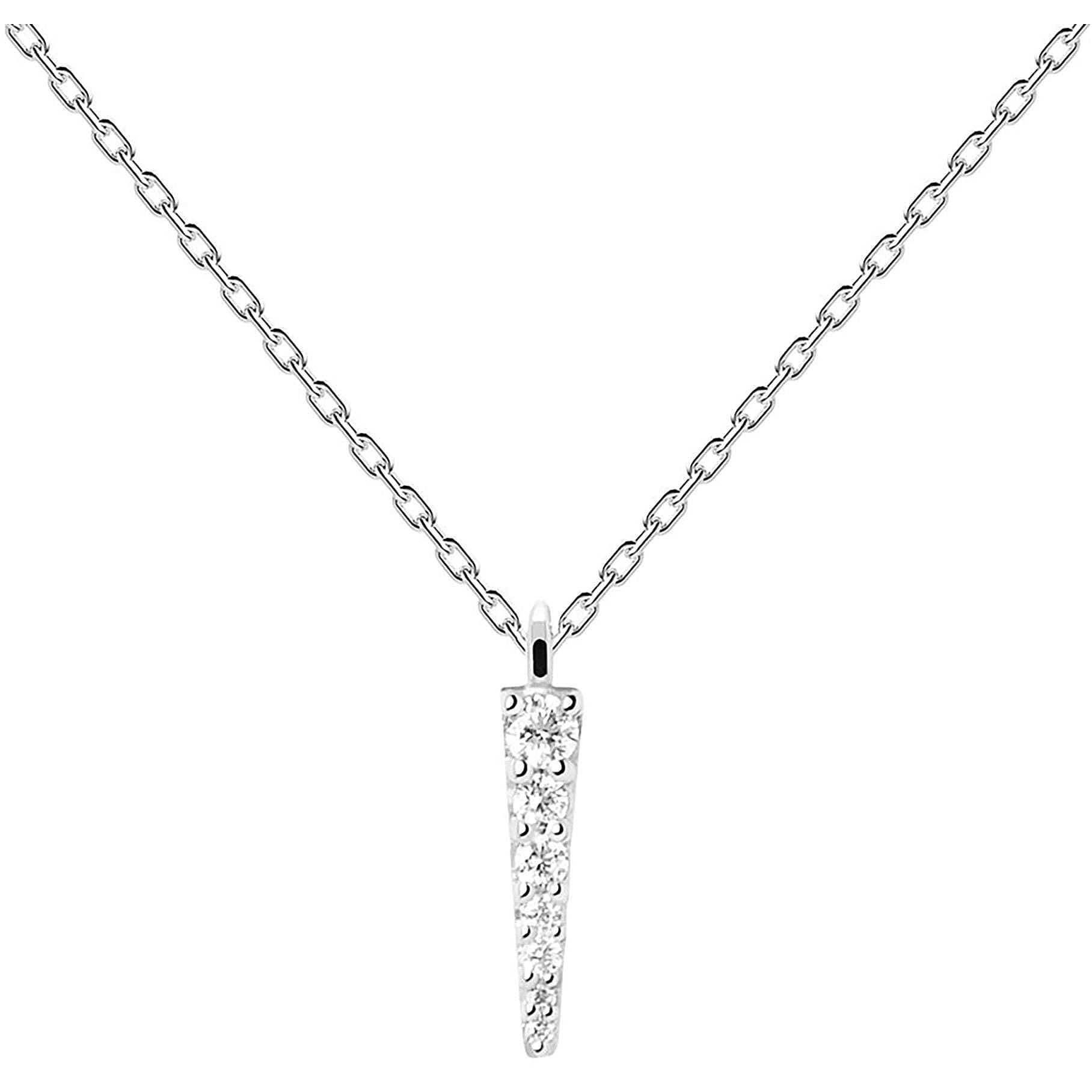 Essentials necklace in silver with zircons - PDPAOLA