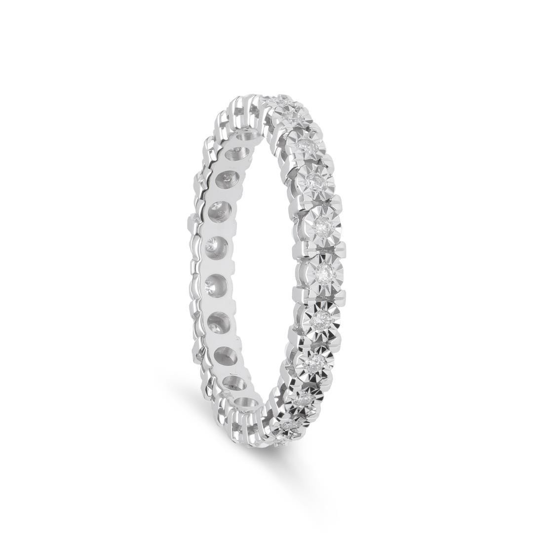 Anello eternity in oro bianco e diamanti ct 0.18 - ORO&CO