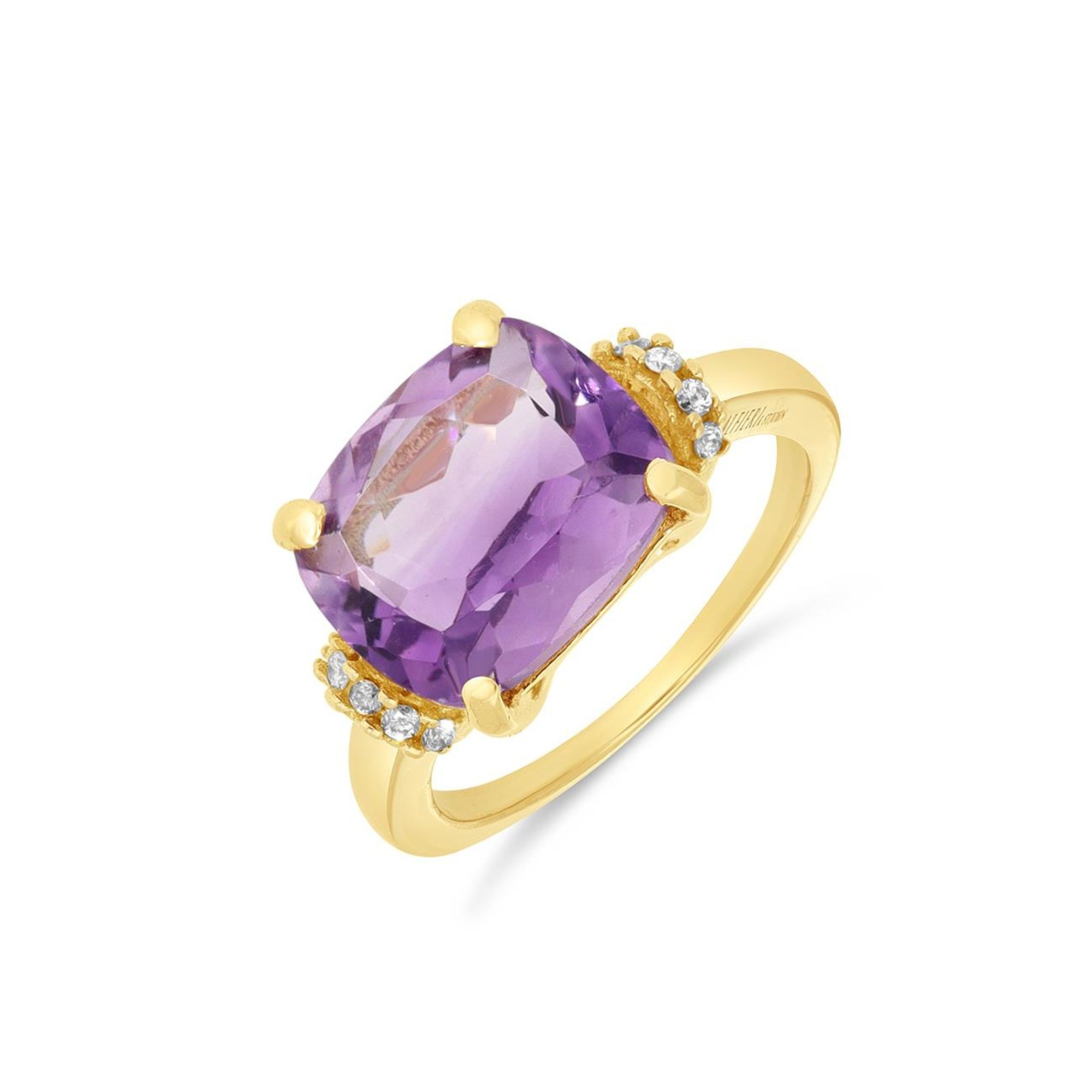 Gemma Ring with Amethyst and Diamonds - ALFIERI & ST. JOHN