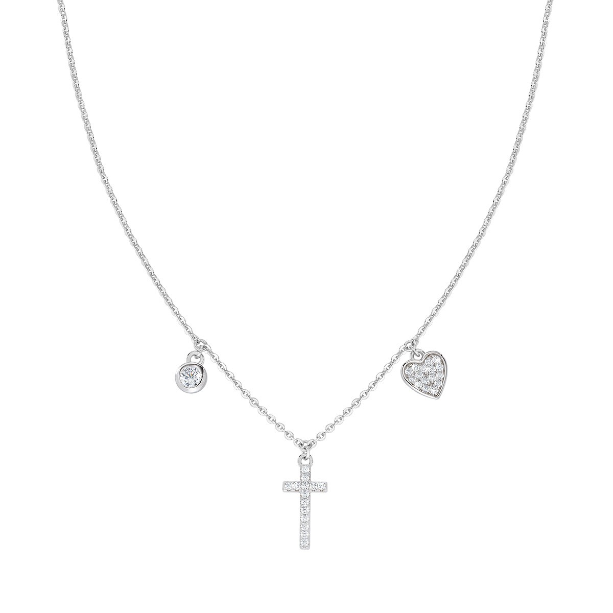 Collana da donna in argento 925 rodiato con zirconi bianchi - AMEN