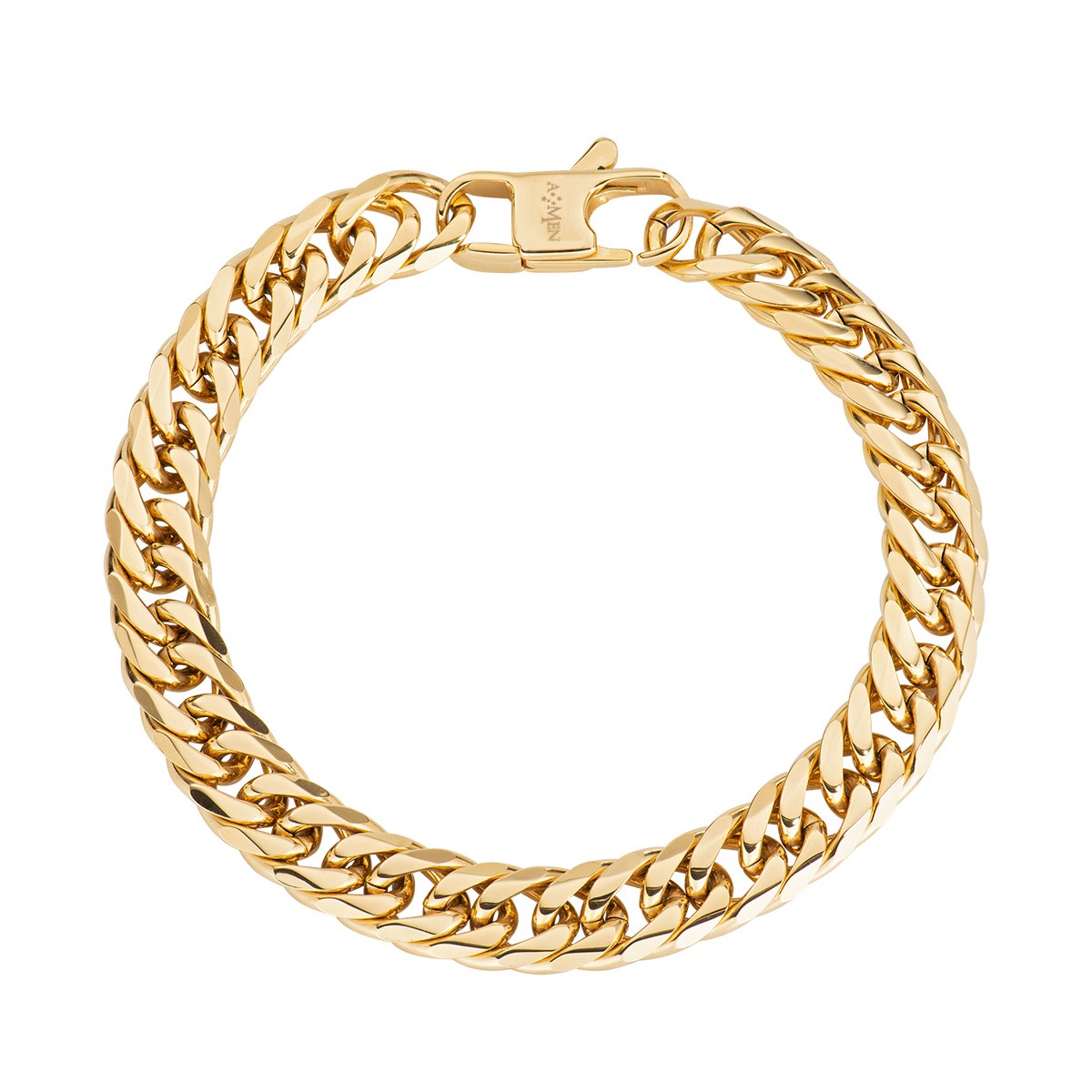 Bracciale in acciaio 316L con finitura PVD gold - AMEN