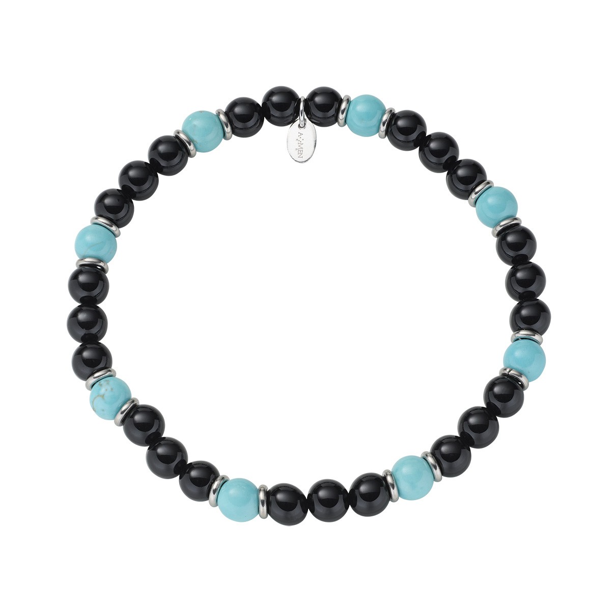 Bracciale in acciaio 316L con agata colorata - AMEN