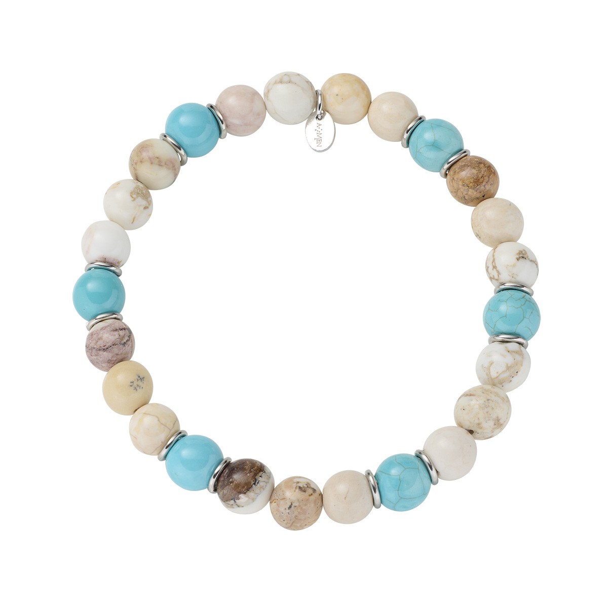 Bracciale in acciaio 316L con agata colorata - AMEN