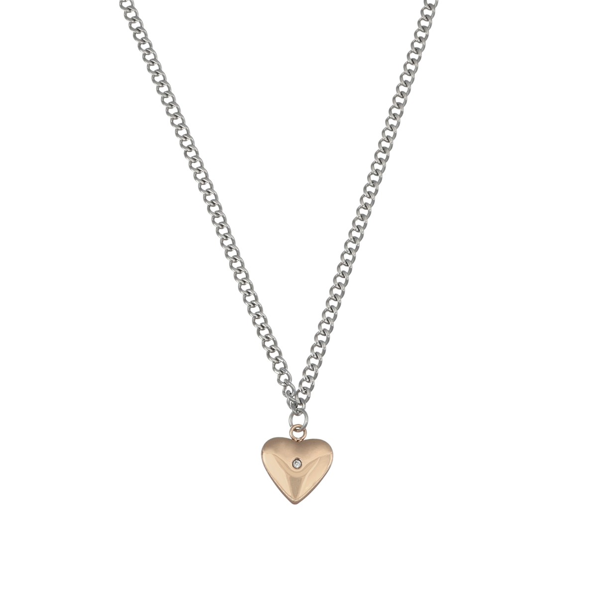 Collana in acciaio con zirconi - AMEN