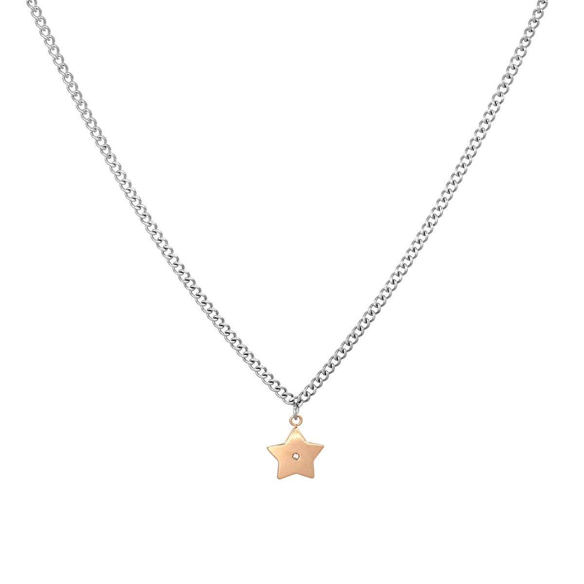 Collana in acciaio con zirconi - AMEN