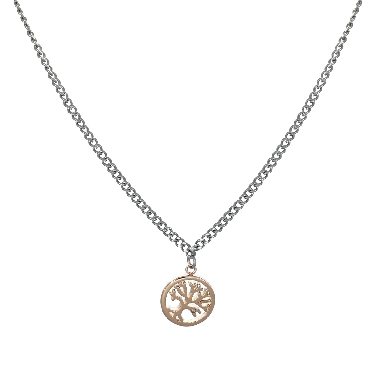 Collana in acciaio con zirconi - AMEN