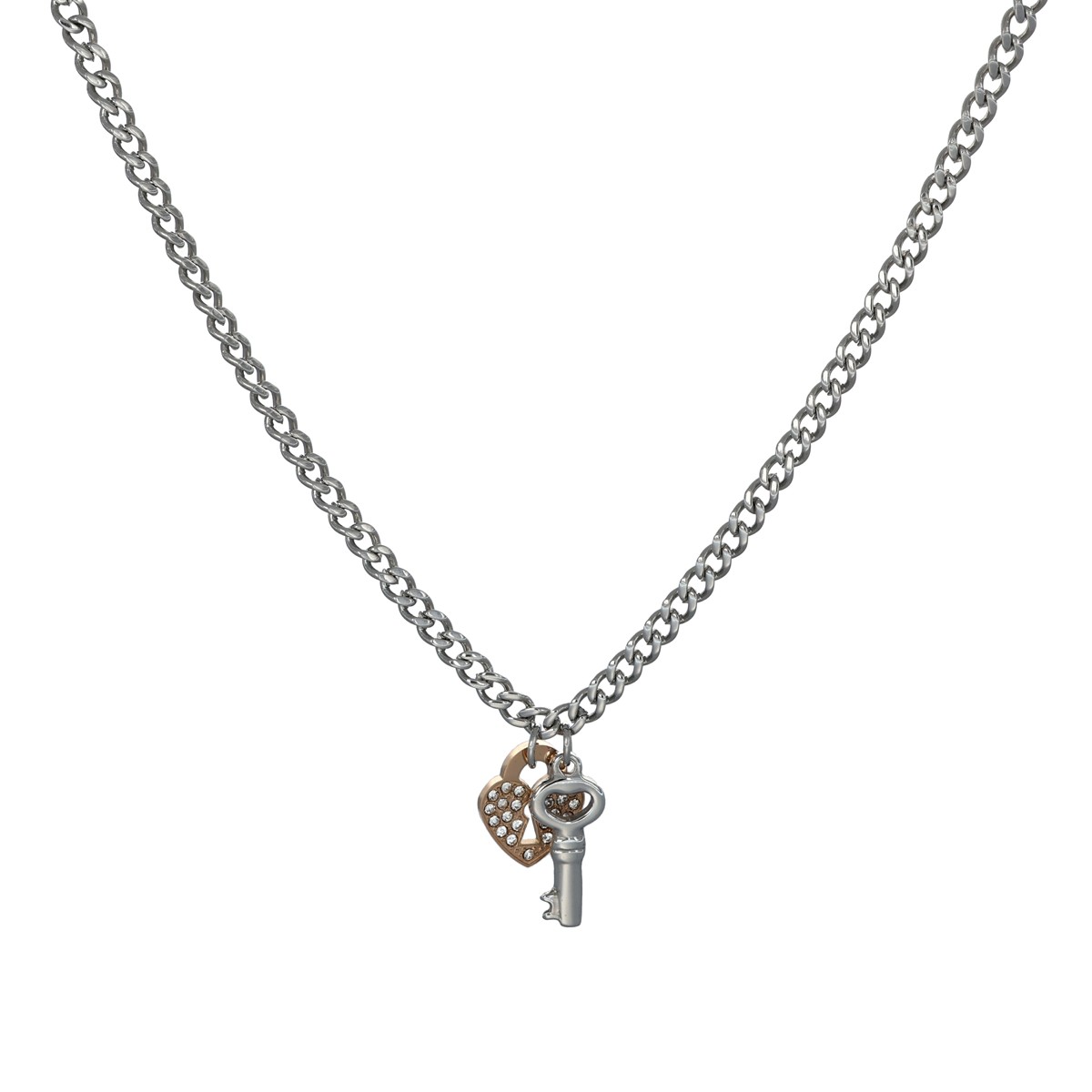 Collana in acciaio con zirconi - AMEN