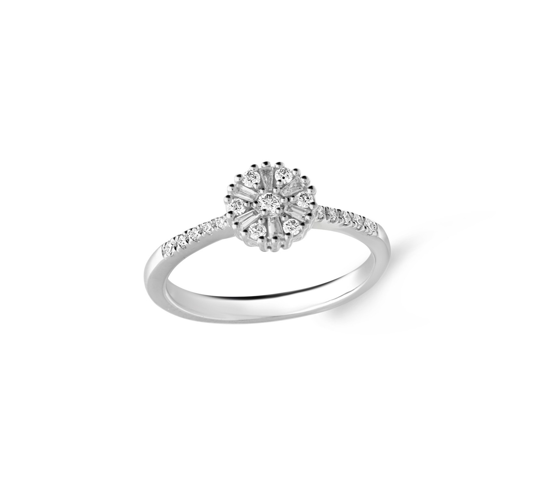 Anillo de oro con diamantes baguette ct. 0,28 - ALFIERI & ST. JOHN