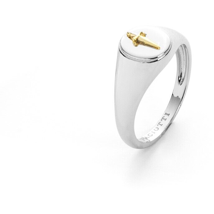 Anello chevalier in argento con dettaglio a forma di pugnale - CESARE PACIOTTI