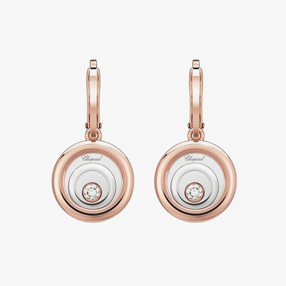 Pendientes colgantes Happy Spirit en oro rosa, oro blanco y diamantes - CHOPARD