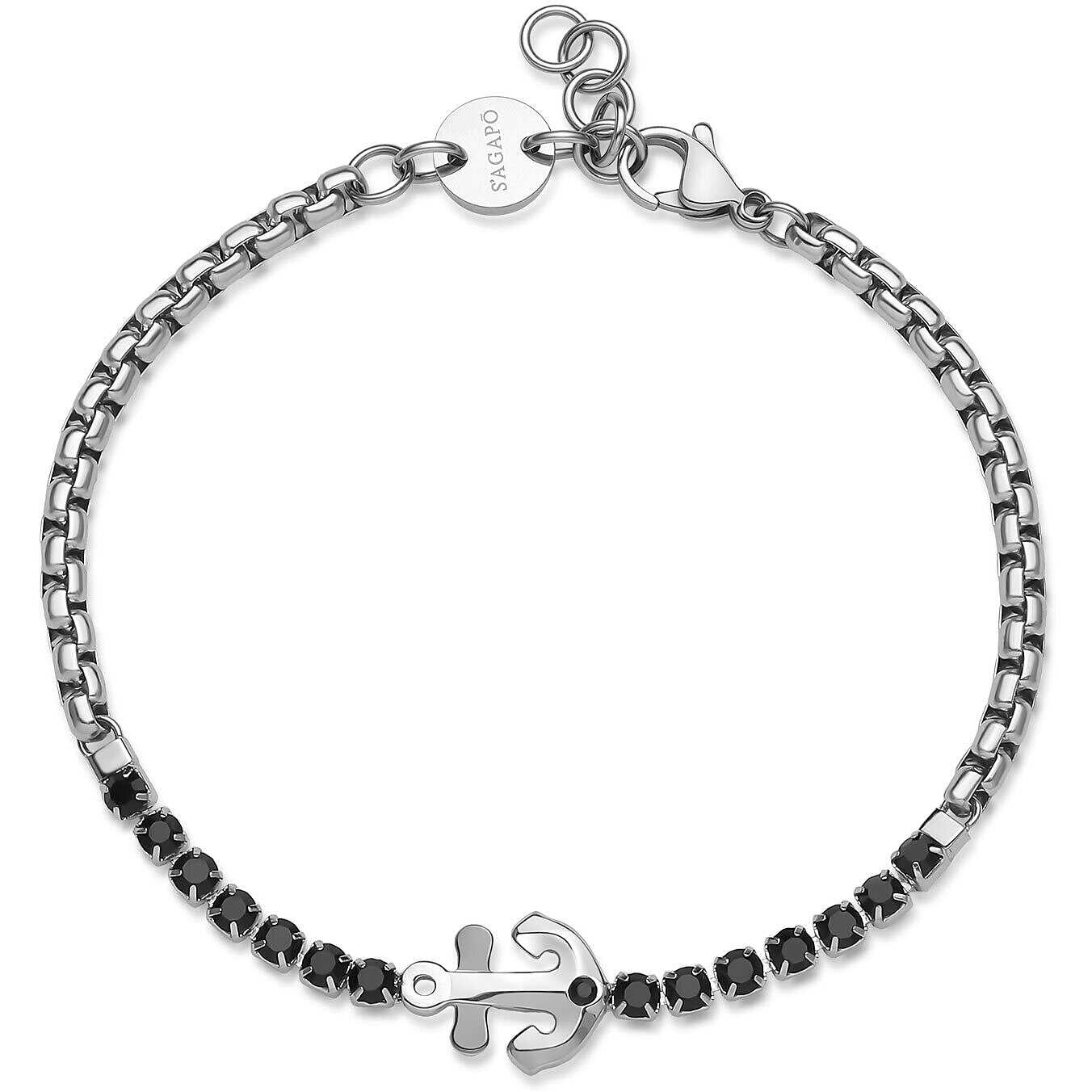 bracelet jewel Steel man jewel Zircons - S