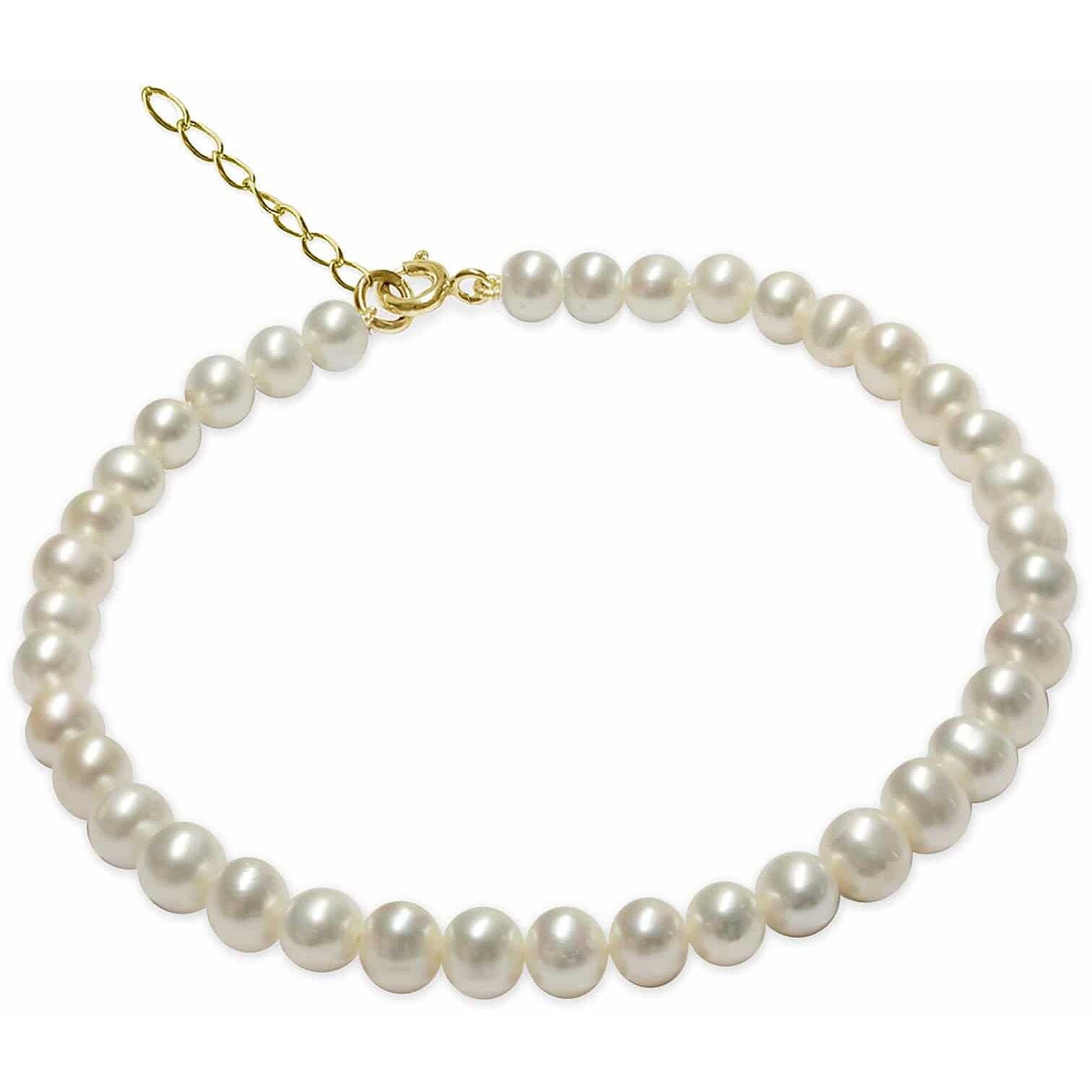 Bracciale Mayumi argento dorato con perle P.P. semiround 16 cm - MAYUMI