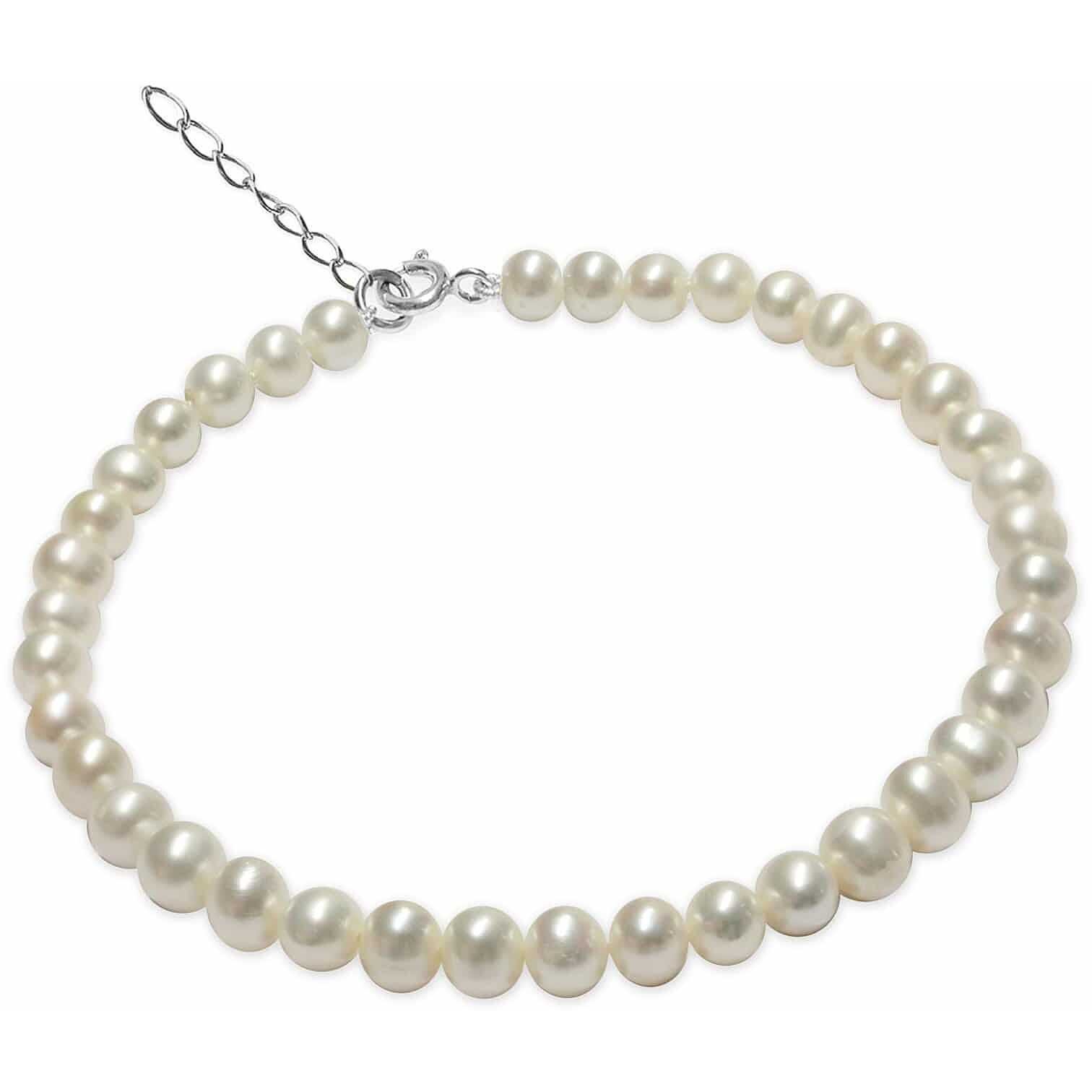 Pulsera de plata con perlas blancas - MAYUMI