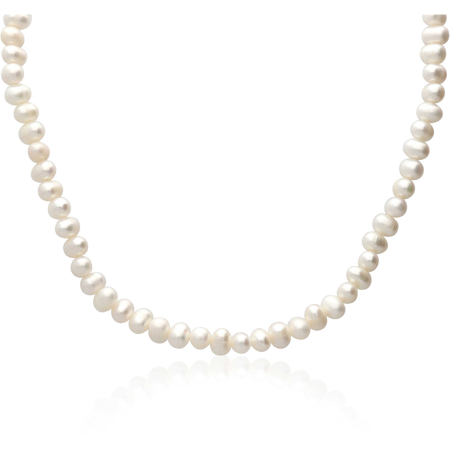 Collar perlas semiround 4&frac12;x5&frac12;mm en plata 925 Mayumi - MAYUMI
