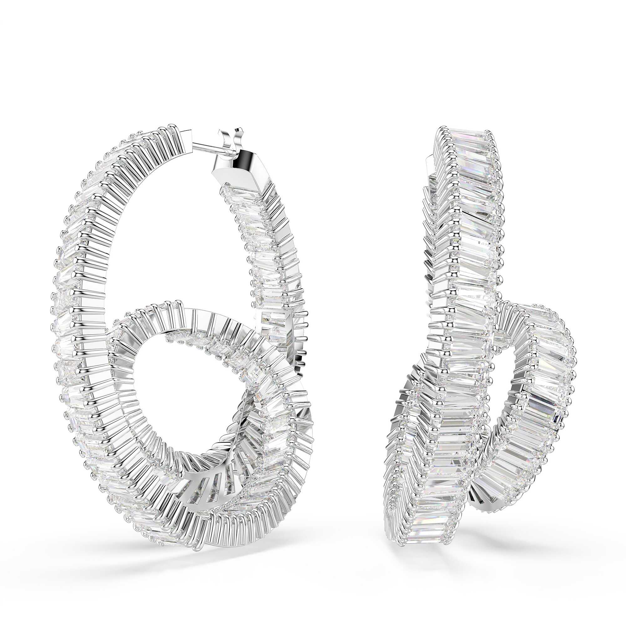 Pendientes de aro Matrix con cristales blancos - SWAROVSKI