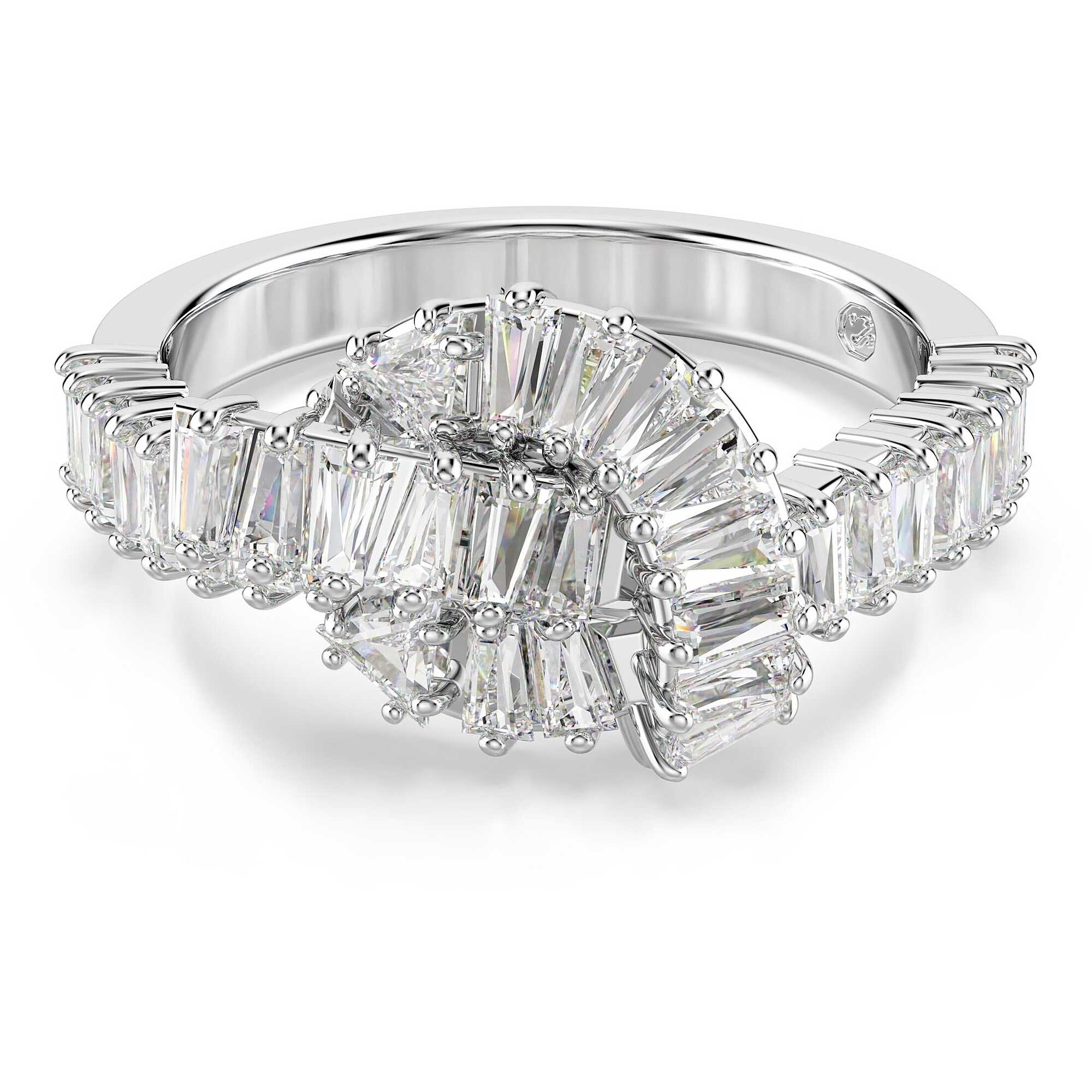 Anello Matrix bianco con nodo e cristalli bianchi - SWAROVSKI