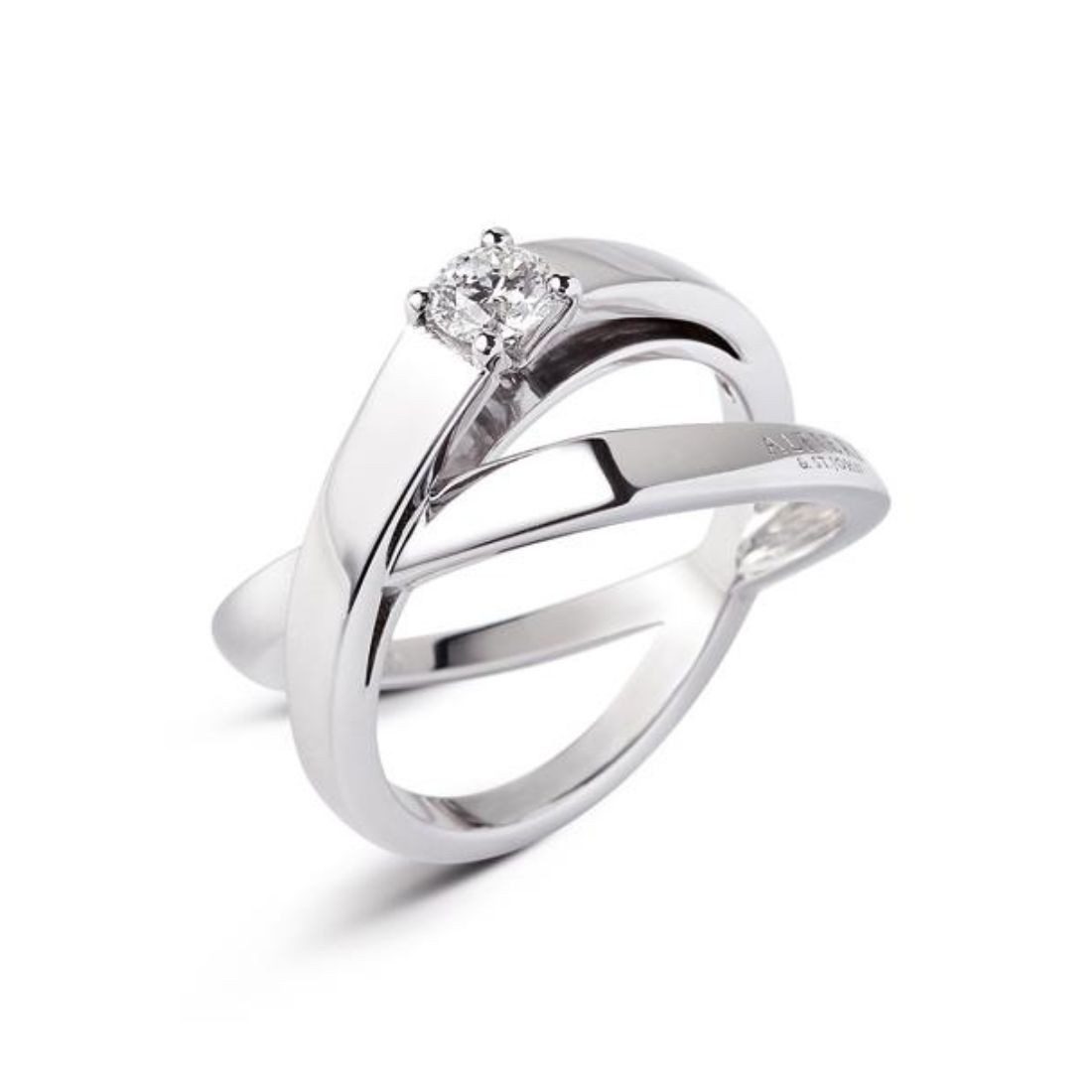 Anello Intreccio in oro con diamante ct. 0,15 - ALFIERI & ST. JOHN
